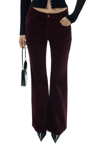 Mango Violeta Flared Stretch Corduroy Jeans In Wine