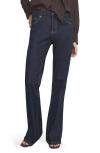 Mango Violeta High Waist Flare Leg Jeans In Blue