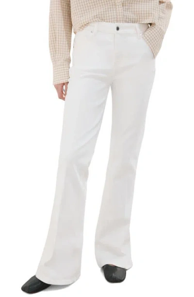 Mango Violeta High Waist Flare Leg Jeans In White