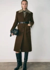 Mango Virgin Wool Coat With Pockets Khaki In Khaki