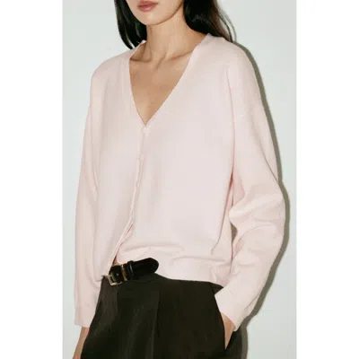 Mango V-neck Cardigan In Pink