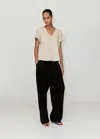 Mango V-neck Cotton T-shirt In Light/pastel Grey