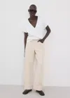 Mango V-neck Cotton T-shirt In White