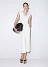 Mango V-neck Knitted Dress In White
