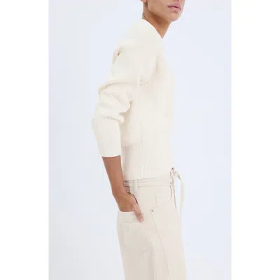 Mango V-neck Rib Sweater In Neutral