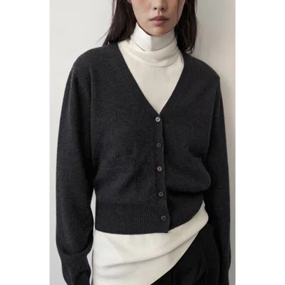 Mango V-neck Wool Cardigan In Black