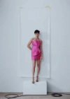 Mango Volume Pleated Dress Fuchsia In Fuchsia