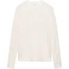 Mango Waffle Texture Crewneck Sweater In Off White