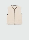 Mango Waistcoat Ecru In Ecru