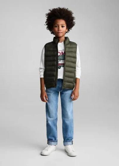 Mango Kids' Waistcoat Khaki