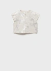 Mango Embroidered Gilet In Light/pastel Grey