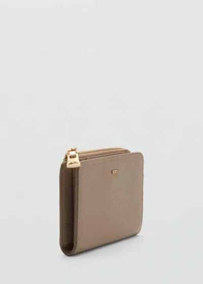 Mango Wallet Decorative Stitching Light/pastel Brown