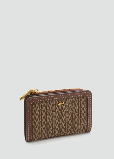 Mango Portefeuille Rabat Logo Chocolat - Femme - Taille Unique -