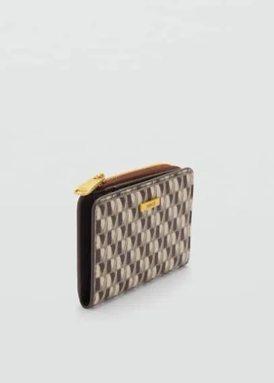 Mango Wallet With Printed Logo Leather