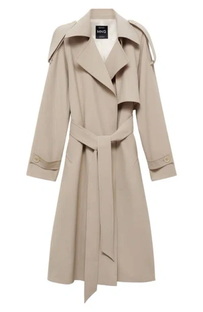 Mango Wanna Oversize Trench Coat In Ecru
