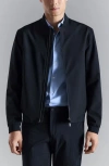 Mango Water-repellent Bomber Jacket In Blue