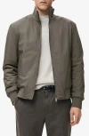 Mango Water Repellent Bomber Jacket In Gray
