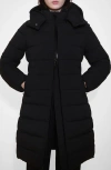 Mango Water Repellent Hooded Quilted Coat In Black