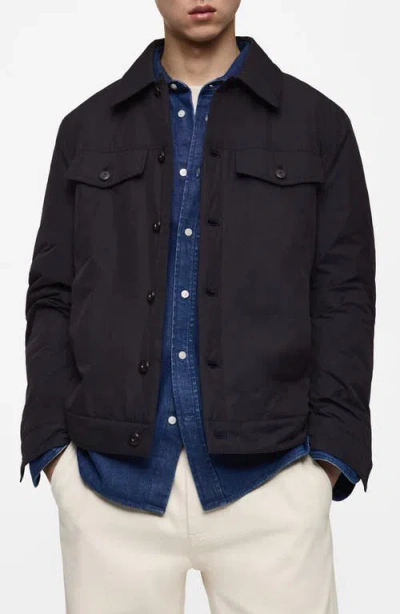 Mango Water Repellent Insulated Jacket In Dark Navy