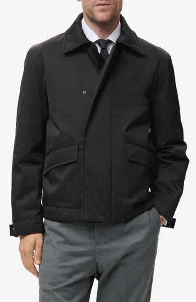 Mango Water Repellent Jacket In Black