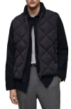 Mango Water Repellent Quilted Vest In Dark Navy