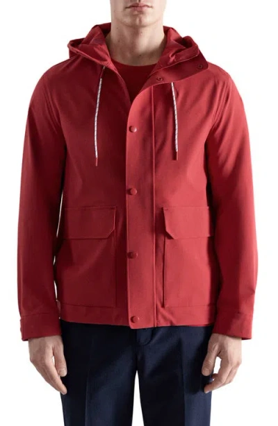 Mango Water-repellent Hooded Jacket In Red
