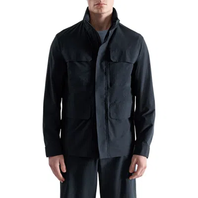 Mango Water Repellent Thermolite Jacket In Navy