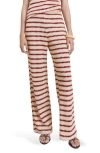 Mango Knitted Trousers With Geometric Print Red In Red