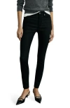 Mango Waxed Skinny Jeans In Black