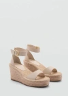 Mango Wedge Buckle Sandals Ecru In Écru