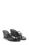 Mango Wedge Slide Sandal In Black