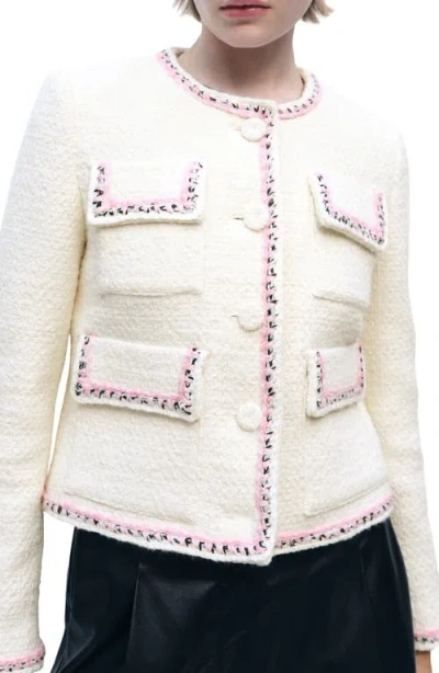 Mango Whipstitch Tweed Jacket