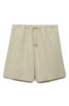 Mango Wide Leg Bermuda Shorts In Green