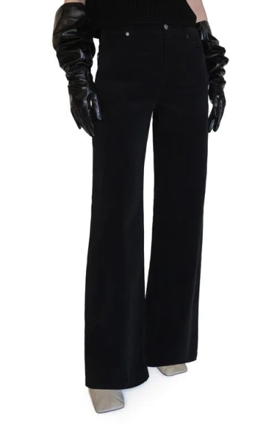 Mango Wide Leg Corduroy Jeans In Black