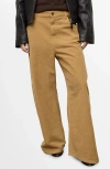 Mango Wide Leg Corduroy Pants In Brown