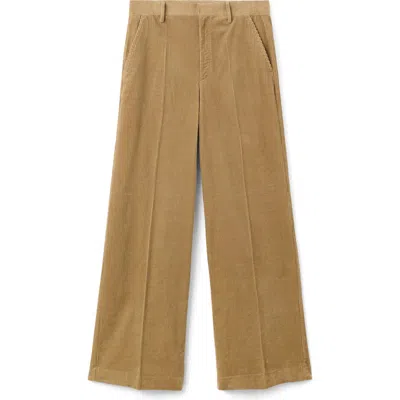 Mango Wide Leg Corduroy Pants In Brown