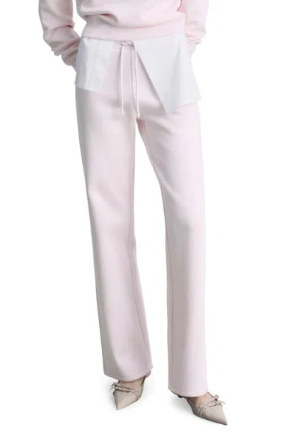 Mango Wide Leg Cotton Blend Joggers In Pastel Pink