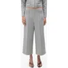 Mango Wide Leg Crop Pants In Gray