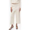 Mango Wide Leg Crop Pants In White