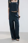 Mango Wide Leg Denim Pants In Multi