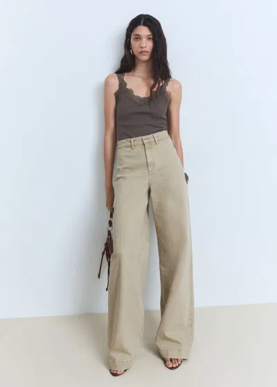 Mango Wideleg High Waist Full Length Jeans