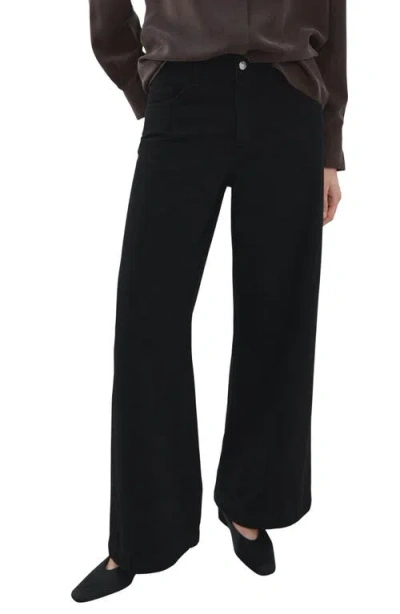 Mango Wide Leg Jeans In Black