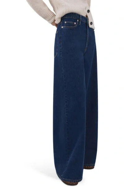 Mango Wide Leg Jeans In Blue
