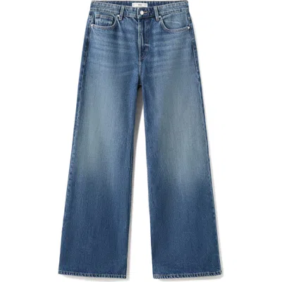 Mango Wide Leg Jeans In Blue