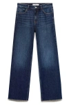 Mango Wide Leg Jeans In Dark Blue