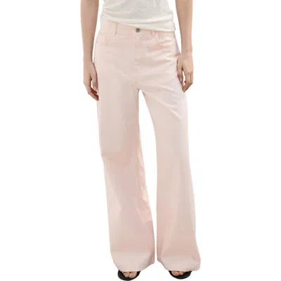 Mango Wide Leg Jeans In Pink