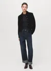 Mango Wide-leg Jeans With Turn-up Hem Open Blue In Blue