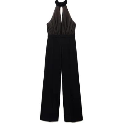 Mango Wide Leg Jumpsuit In Multi