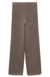 Mango Wide Leg Knit Pants In Brown