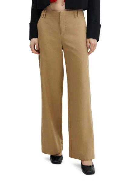 Mango Wide Leg Pants In Beige